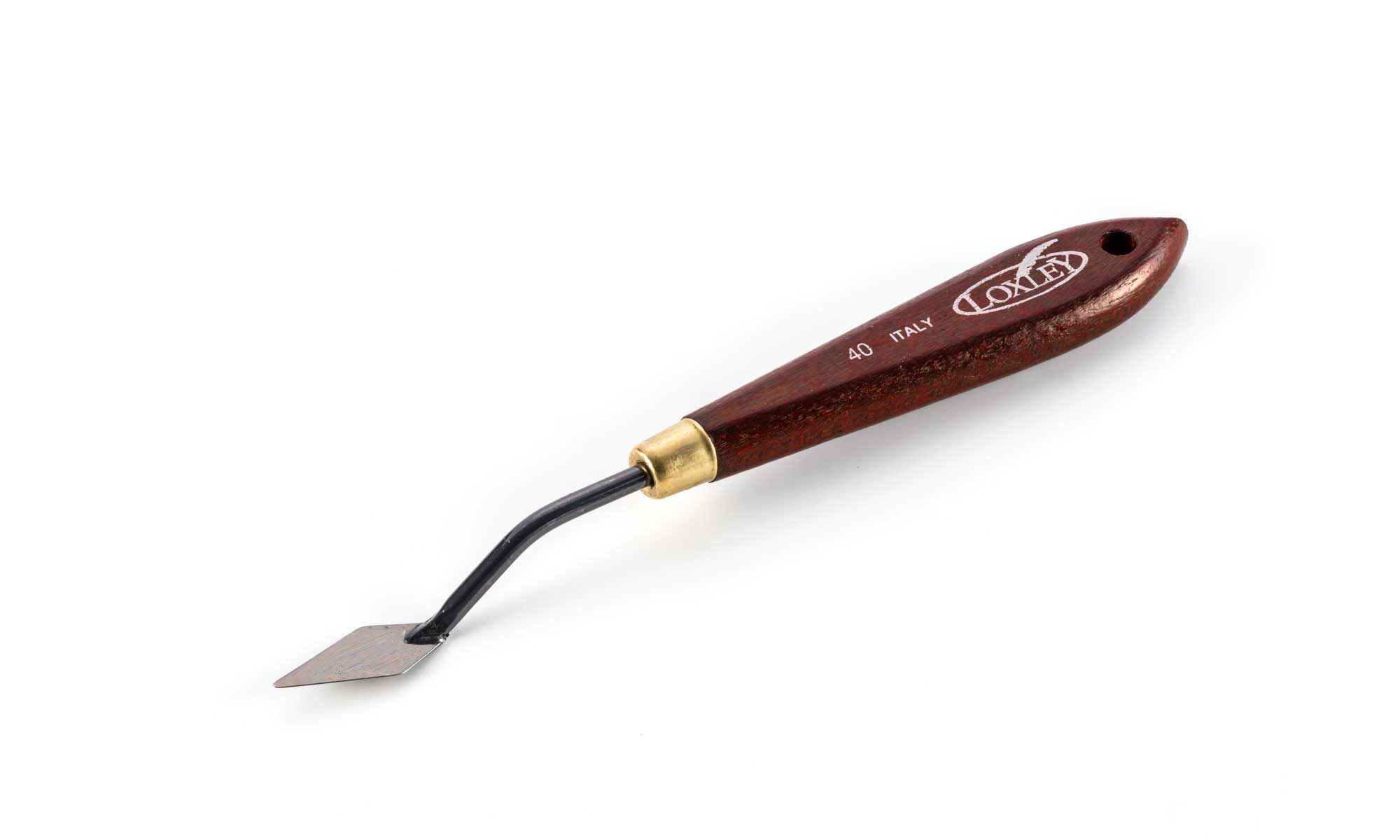 a loxley palette knife with wooden handle